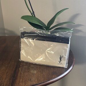 Yves Saint Laurent Beauté White & Black Cosmetic Pouch